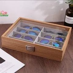 ですサングラス収納ケース眼鏡サングラス収納ボックス6/8スロット木製メガネディスプレイケース収納メガネジュエリーホルダーコレクション