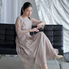 レース切替プリーツワンピース パーティドレス フォーマル 結婚式 お呼ばれ 同窓会 成人式