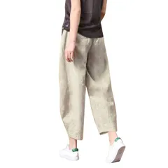【迅速発送】JINJUDUO レディースパンツ ルーズパンツ フラットポケット シンプル ウエストゴム 大きいサイズ 春 夏 秋 冬 レディース 快適 通気性 S-5XL ホーム パジャマ ズボン 九分丈パンツ