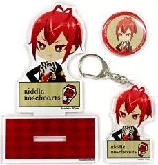 【中古】雑貨 リドル・ローズハート アクリルスタンド＆アクリルキーホルダー＆缶バッジ グッズ3種セット 「ディズニー ツイステッドワンダーランド×ZOZOTOWN」