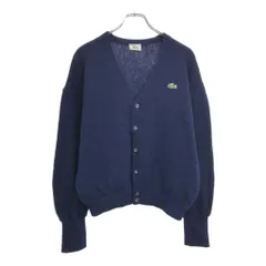 フランス製 LACOSTE ラコステ アクリルニット カーディガン ネイビー(メンズ 3)中古 古着 v2840