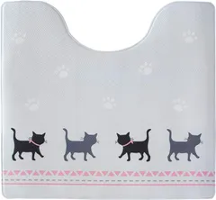【在庫処分】オカ(OKA) 拭けるトイレマット 約55cm×60cm グレー(キャット)(拭くだけ PVC ビニール)