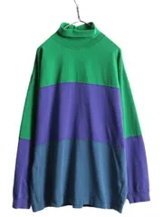 【お得なクーポン配布中!】 90s USA製 OLD GAP タートルネック 長袖 Tシャツ メンズ XL / 古着 90年代 オールド ギャップ ロンT ボーダー ストレッチ ビッグシルエット