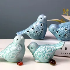 置物 鳥 置き飾り セラミック おしゃれ かわいい 小物 デコレーション 飾り物 インテリアアクセサリー 室内装飾 2個セット カップル用装飾 小型ペア インテリア雑貨 北欧 ナチュラル シンプル