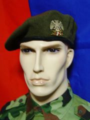 ユーゴスラヴィア連邦軍SMBベレー帽 地上軍 兵用帽章付 実物中古