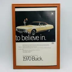 ビンテージ 広告　ポスター　『 ビュイック 自動車 　(Buick) 』 1960's　額付　※当時物　オリジナル アメリカ 輸入雑貨　ヴィンテージ　雑誌　アドバタイジング 　アートフレーム　レトロ　 　( AZ2144 )