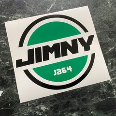 2色JIMNY丸カッティングステッカー JB64 艶あり黒&グリーン 型式変更JB23もあります