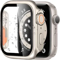 【在庫セール】ケース(44mm， watch watch apple 全面保護 簡単に取り付け・取 カバーキズ防止 数秒で 数秒で 高透過率apple PC+ガラス素材 超薄型 シリーズの外観に変換できます Ultra Ultraのスターライト） 45mm対応