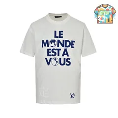 【今日特価】Louis Vuitton 25ss ブルーフロッキング T シャツ-1