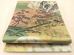 平和屋着物◎六通柄袋帯　御所解風景文　金銀糸　引箔　正絹　逸品　BAAU9715ycのサムネイル