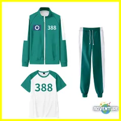 イカゲーム ジャージ 緑グリーン ギフン 子供コスプレ 3点セット キッズ100 110 120 130 140 150 160着ぐるみ ゲーム 映画  ハロウィン仮装 コスチューム衣装 韓国 男の子26