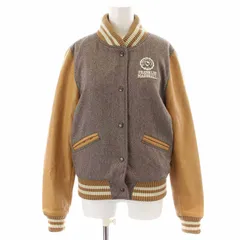 フランクリン&マーシャル FRANKLIN&MARSHALL ブルゾン ジャケット ウール レザー 切替 ヘリンボーン S 茶 ブラウン /YI31のサムネイル