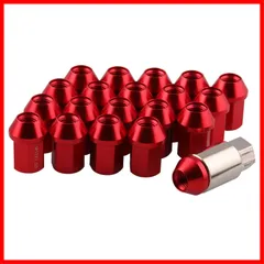 P1.5 20個セット x 高さ35mm 外七角 M12 テーパー60 4穴/5穴用 ロックナット 19HEXソケット付 ショートナット ホイール ラグナット レーシングナット アルミ製 軽量 盗難防止/ホンダ/マツダ/ダイハツ/三菱の普通車と軽自動車に対応