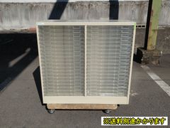 （中古）（一部地域送料無料）クリアトレーキャビネット２列２０段 A3横対応 アレンジャー 本体/アイボリー トレー/透明 書類 カタログ収納 F-HE-146-1107A