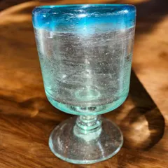 大正ガラス　和ガラス　氷カップ　朱色縁　水玉模様　ドット模様　アンティーク 大正ガラス 和ガラス 氷カップ 朱色縁 水玉模様 ドット模様