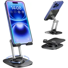 【人気商品】【2024 超耐久性】 LISEN 携帯スタンド スマホスタンド 卓上 全金属素材 iPhoneスタンド 360度自由回転 スマホ スタンド iPhone 折り畳み 携帯 3軸自由調整 スマホ立て iPhone 16 15 14 plus pro