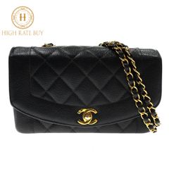 【極美品】CHANEL シャネル ダイアナ 22 マトラッセ チェーンショルダー バッグ A01164 ココマーク キャビアスキン ブラック 黒  ゴールド金具 レディース