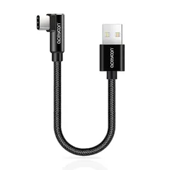 aceyoon USB C ケーブル L字 20cm 1本 タイプC ケーブル L型 0.2m 90度 垂直 急速充電 最大2.4A 高速データ伝送 ナイロン編み USB-A to USB C Cable Type-C機器対応 1