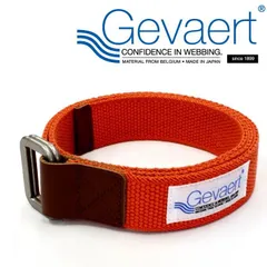 【日本製】GEVAERT ゲバルト ベルト 軽量バックル使用 35mm幅 NEK ゴムベルト ベルギー生地使用 日本製 7987137 (Q-オレンジ)のサムネイル