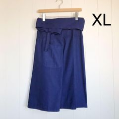 タイパンツ　XＬ　ミディアム丈　ワイドパンツ　モーホーム　インディゴ