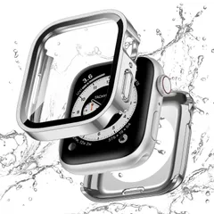 【特価セール】ケース 2 45mm in 対応 1 7 8 前後の保護 9 二重構造 Series 耐衝撃 SE iWatch Watch Apple 一体型 カバー ケース 防水 45mm アップルウォッチ シルバー 【フルカバー保護】Kawoco