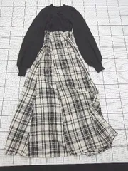 ◇ ⊇ OlivedesOlive ｵﾘｰﾌﾞﾃﾞｵｵﾘｰﾌﾞ カジュアル系 ロング Aライン ドッキングワンピース サイズＦ ブラック系 レディース E  【1508250011313】