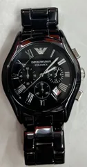 EMPORIO ARMANI(エンポリオアルマーニ) セラミカ メンズ 腕時計 ブラック AR1400【ジャンク】