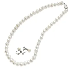 [CocoFill] 本貝 8mm レディース パールセット シルバー925 冠婚葬祭 ジュエリー アクセサリー 保管ケース付き (イヤリングセット) [イヤリングセット]