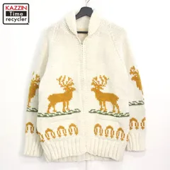 状態良好　60S　ヴィンテージ　C&Cジップ　トナカイ柄　鹿柄　カウチンセーター 状態良好60SヴィンテージC&Cジップトナカイ柄鹿柄カウチンセーター