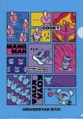 【中古】クリアファイル COOKY(ジョングク)＆MANG(ジェイホープ)＆KOYA(アールエム) A4クリアファイル 「BT21×無添くら寿司 (2022年10月)」 プレゼントキャンペーン第2弾特典