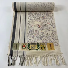 小紋 金彩 紋意匠 梅スカイグリーン色 正絹 反物 小紋 金彩 紋意匠 梅スカイグリーン色 正絹 反物