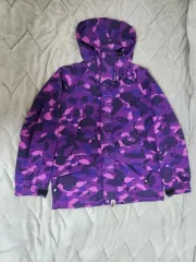 希少！A BATHING APE スノボウエア 上下 オレンジ紺白 XL エイプ スキー