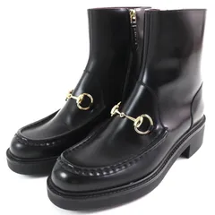 GUCCI グッチ ショートブーツ サイドジップ ロゴ ブラック 2025年最新】gucci サイドジップブーツの人気アイテム - メルカリ