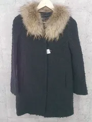 ■ UNITED ARROWS ユナイテッドアローズ ラクーン ファー コート 36 ブラック * 1002799897228 【中古】 【1002799897228】