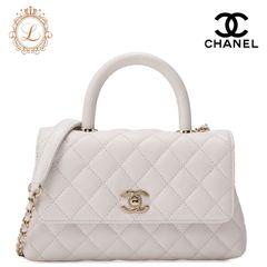 CHANEL シャネル ショルダーバッグ  ハンドバッグ マトラッセ ココハンドル 2WAY キャビアスキン 白 ゴールド金具 レディースバッグ　ブランド【中古】【送料無料】