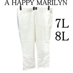 A HAPPY MARILYN（アハッピーマリリン）lafarfaコラボ企画　ストレッチ 美脚パンツ　ホワイト　7L-8L