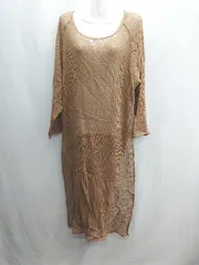 ◇ ⊂ CIAOPANIC TYPY スリット加工 長袖 ロングリブニット サイズ1 ライトブラウン レディース E  【1409100049978】