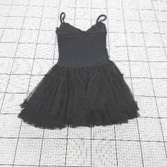 ◇ ⊂ NINE ナイン チュールスカート ミニ キャミソール ワンピース ブラック系 レディース E  【1509300004576】