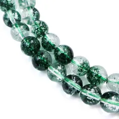 【天然石】グリーンファントムクォーツ ビーズ ブレスレット用 一連 8mm【約46粒入り】パワーストーン 手芸 ハンドメイド NS-063
