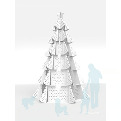 ダンボール製クリスマスツリー(330cm)ホワイト