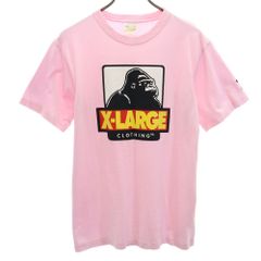 XLARGE エクストララージ ゴリラロゴ tシャツ ピンク デカロゴ 古着 