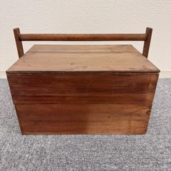 おかもち 木製 出前 出前 昭和レトロ 木製 収納 蓋付き 持ち手付き