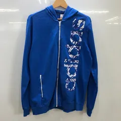 adidas/アディダス climalite ジップアップパーカー スリーライン フルジップ フ―ディー フロントプリント オーバーサイズ ビッグシルエット カンボジア製 メンズ XL ブルー