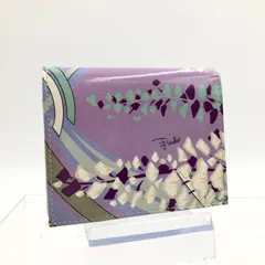 ■美品■EMILIO PUCCI エミリオプッチ プッチ柄　二つ折り財布　コーティングレザー×レザー　マルチカラー　ゴールド金具　イタリア製
