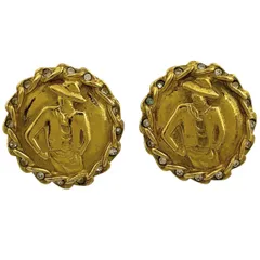 シャネル CHANEL ココシャネル ラインストーン イヤリング マドモアゼル イヤリング GP ゴールド レディース 【中古】