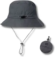 Capprecier サファリハット メンズ レディース 折りたたみ UVカット 帽子 防水 通気 紫外線対策 超軽量速乾 バケットハット アウトドア 登山 キャンプ 春 夏 秋 男女兼用(ダークグレー,  60.0 cm)