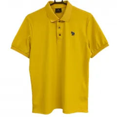【超美品】ポールスミス 半袖ポロシャツ イエロー系 シマウマワッペン メンズ M ゴルフウェア Paul Smith