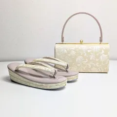 和装 草履 バッグ セット ベージュ ピンク フリーサイズ u92-2