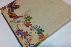 和紙パネル 紅型柄  鳳凰　芭蕉紙