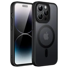 【数量限定】半透明のマット背面 MagSafeに対応 薄型 ケース マグネット 耐衝撃 Max) Pro カバー (14 6.7インチ用 (ブラック) iPhone14ProMax JEDirect